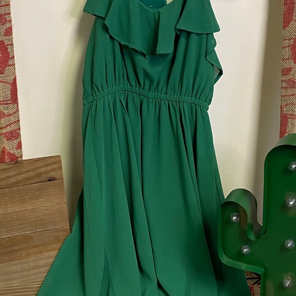 Chiffon Green mini Dress - Picture 3 of 5
